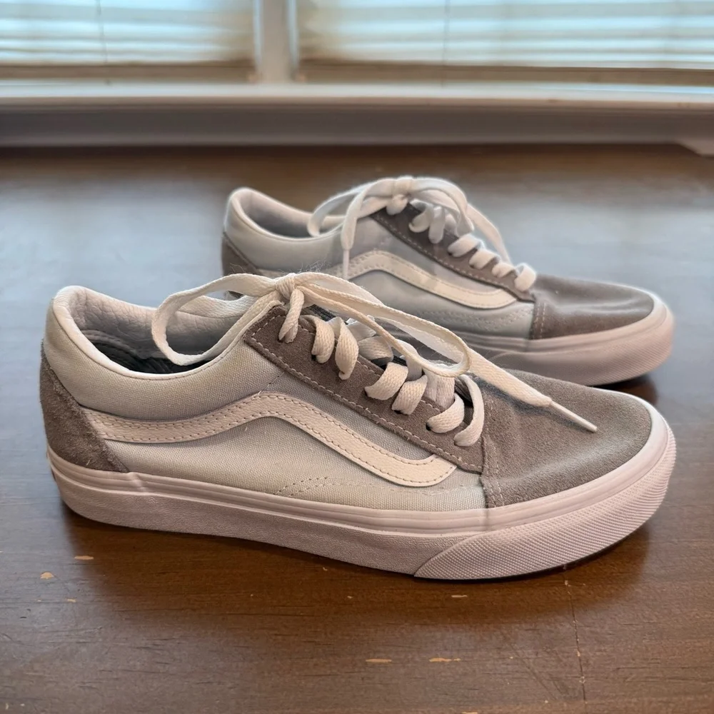 Vans Old Skool Drizzle Gray Light Blue Gray Flat Low Top Sneakers Womens 7.5 M6